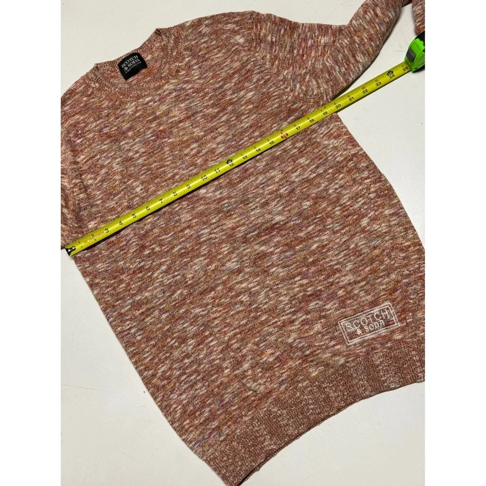 Scotch & Soda Mens Space Dye‎ Knit Crewneck Sweater Orange Red Melange Size M